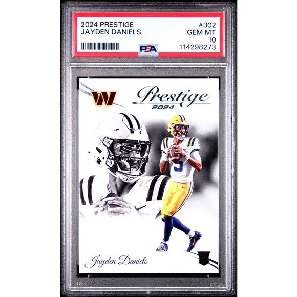 2024 Panini Prestige Jayden Daniels #302 PSA 10 GEM MINT ROOKIE RC Card - Picture 2 of 3